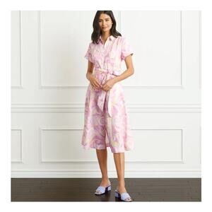 NWT Hill House The Lily Linen Midi Dress in Candy Kaleidoscope XXS